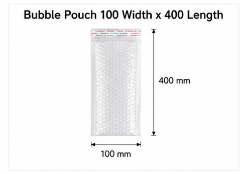 Bubble Pouch 100 Width x 400 Length