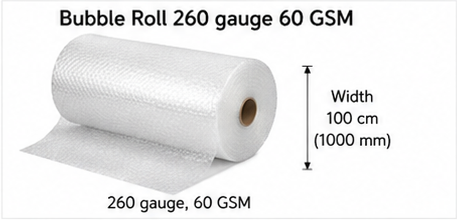 Bubble Roll 260 gauge 60 GSM
