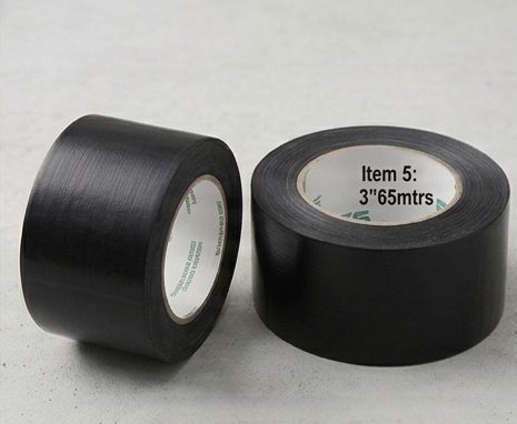 Gum tape black 3" 65mtrs