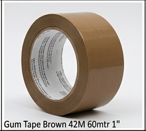 Gum Tape Brown 42M 60mtr 1"