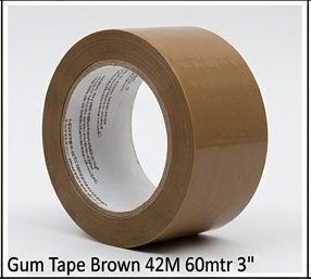 Gum Tape Brown 42M 60mtr 3"