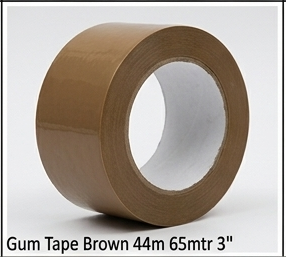 Gum Tape Brown 44m 65mtr 3"