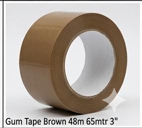 Gum Tape Brown 48m 65mtr 3"