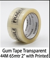 Gum Tape Transparent 44M 65mtr 2" with Printed