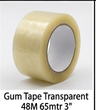 Gum Tape Transparent 48M 65mtr 3"