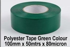 Polyester Tape Green Colour 100mm x 50mtrs x 80micron