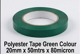 Polyester Tape Green Colour 20mm x 50mtrs x 80micron