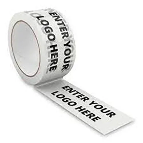 Printed Gum Tape 3" Milky White With Single Color 65 Mtr