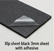 Xlp sheet black 3mm sheet with adhesive