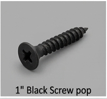 1" Black Screw pop