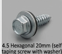 4.5 Hexagonal 20mm (self taping screw with washer)