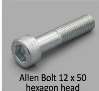 Allen Bolt 12 x 50 hexagon head