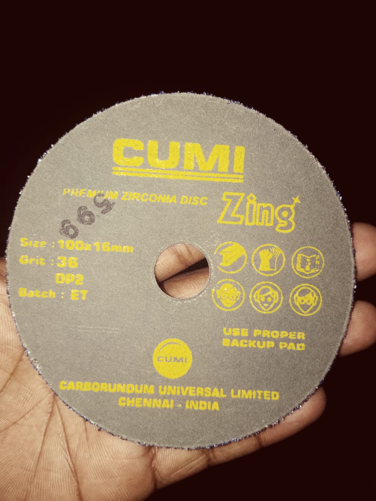 Fiber Disc 5" G36 Cumi Brand